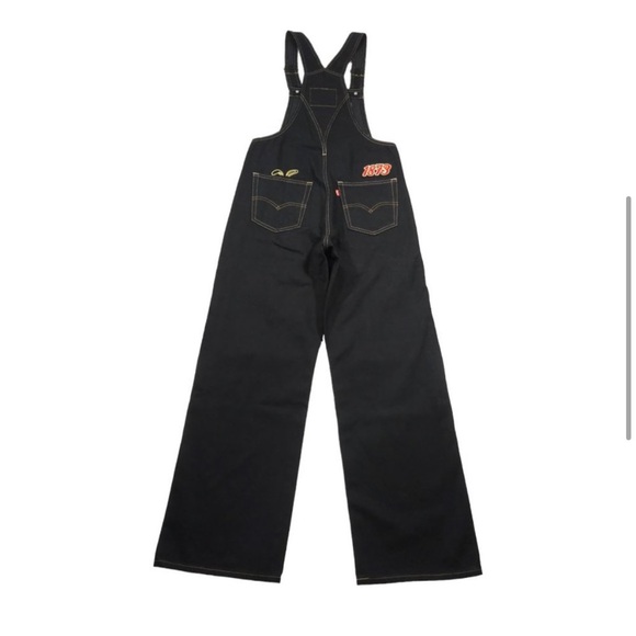 Levi's Lunar New Year black and gold Year of the Rabbit overalls Small - Picture 3 of 11